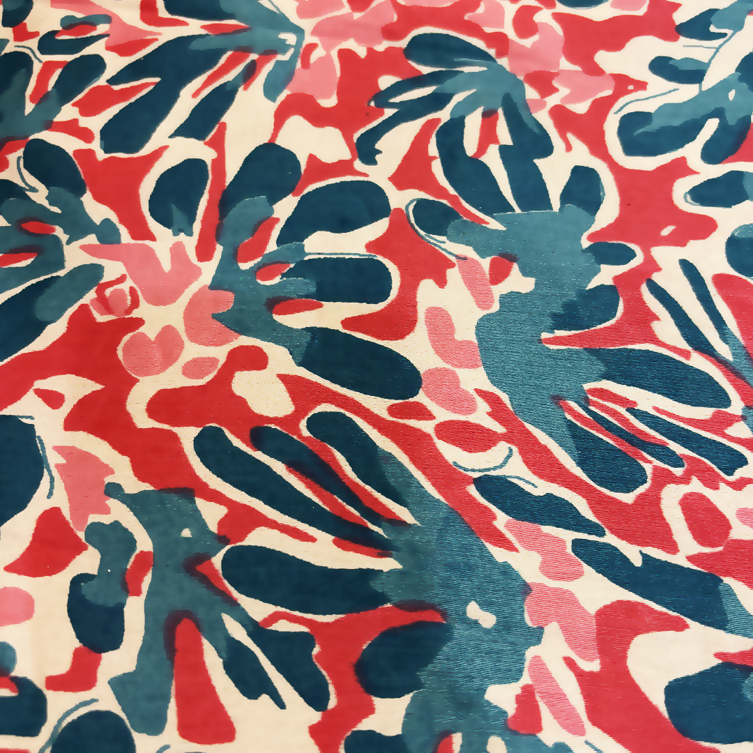 Abstract Cotton Print Fabric By The Yard - 3 Colors