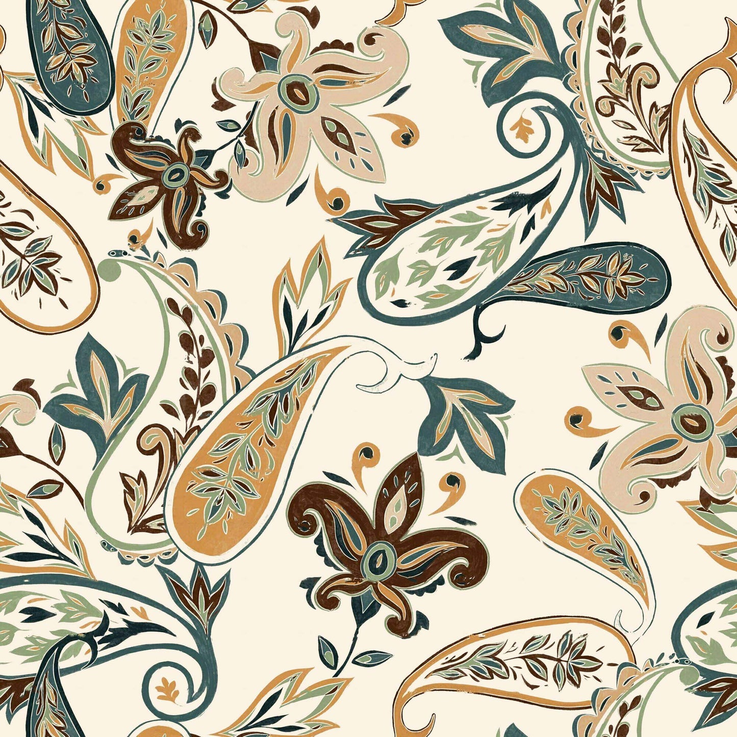 Earthy Color Paisley Pattern - CC - 1179