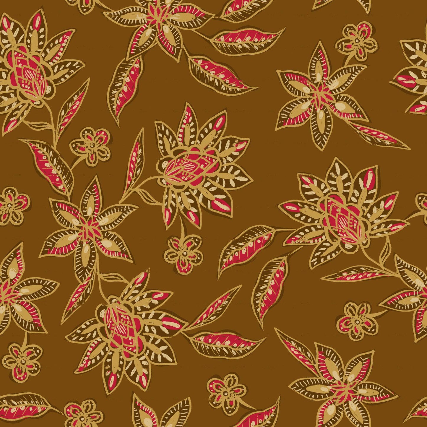 Batik Style Floral Pattern - CC - 1239
