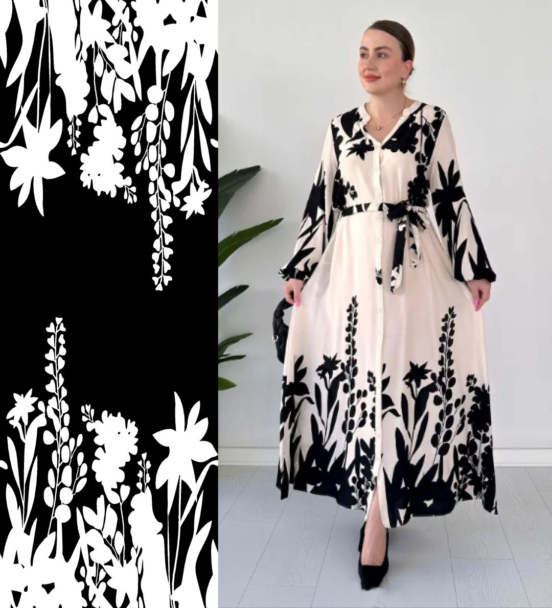 Black Floral Pattern - CC - 9712