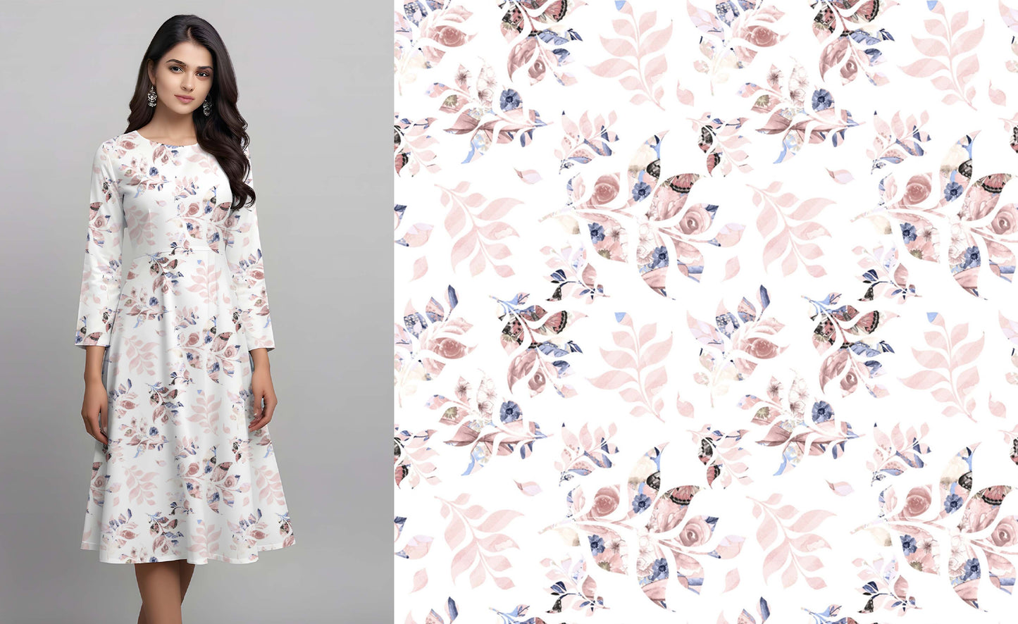 Watercolor Floral Leaf Pattern - CC - 9778