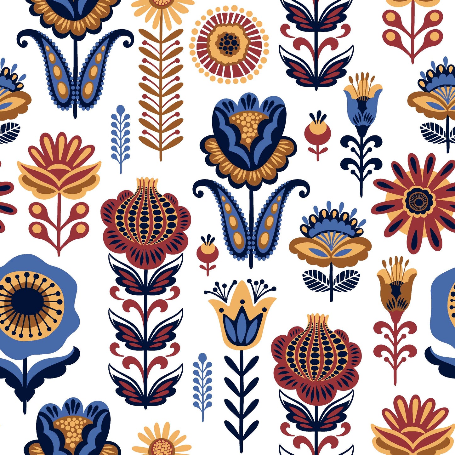 Slavic Folk Art Floral Pattern - CC - 9895