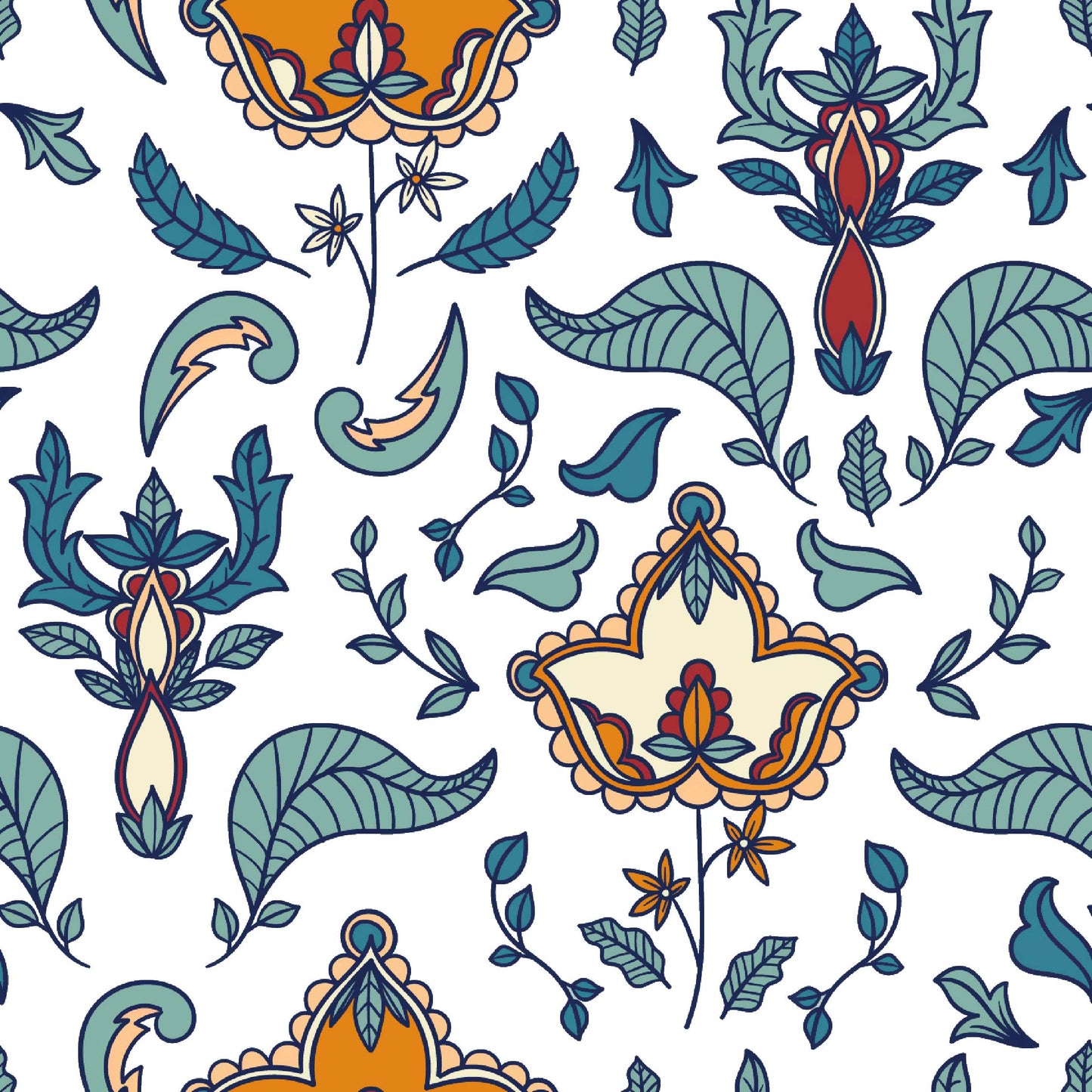 Hand Drawn Persian Carpet Pattern - CC - 9906