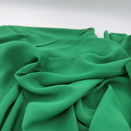 100% Silk Crepe – Jungle Green, 60gsm By the Yard