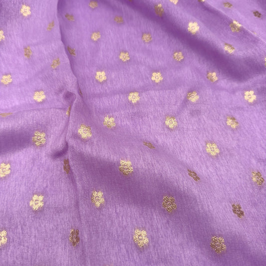 Mauve & Gold Woven Dola Jacquard Fabric By the Yard