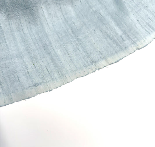 100 GSM Raw Silk Fabric – Steel Blue, 100% Silk By the Yard