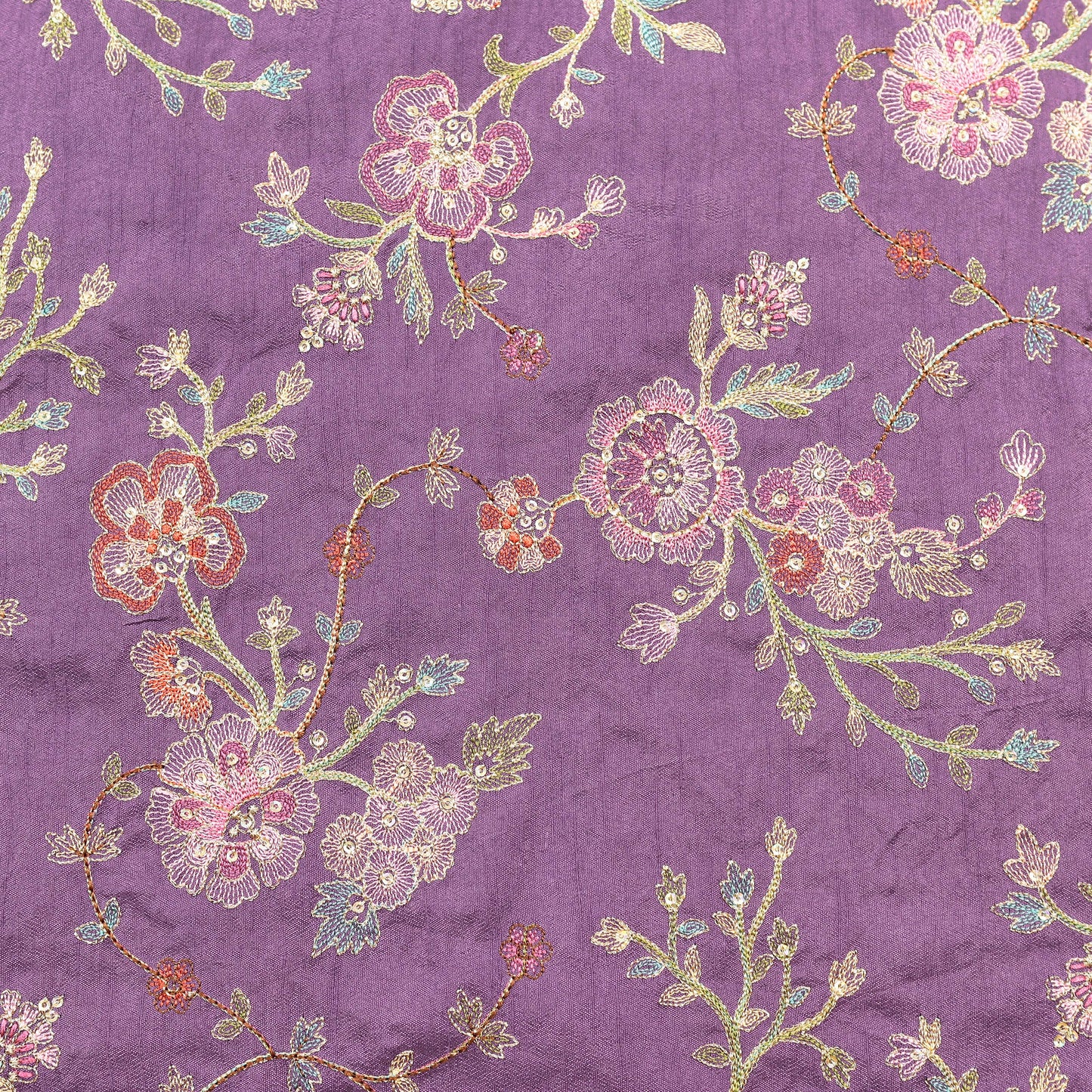 Elegant Floral Embroidery Fabric - 20 Meters