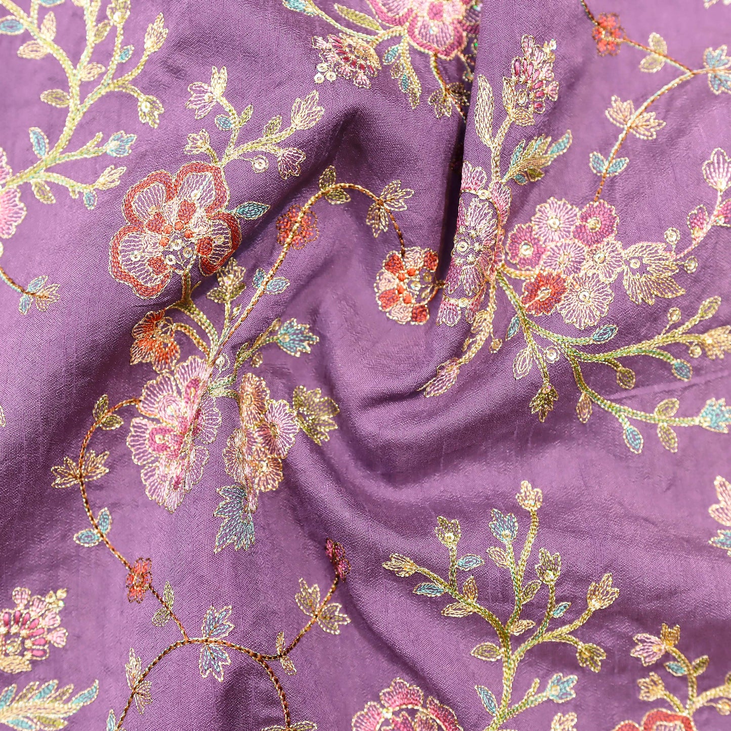 Elegant Floral Embroidery Fabric - 20 Meters
