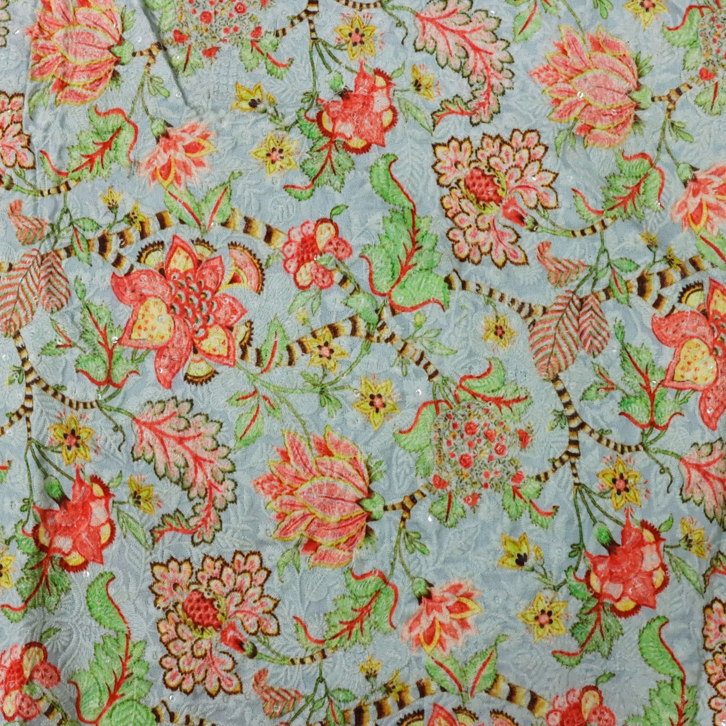 Pastel Floral Embroidery - 20 Meters