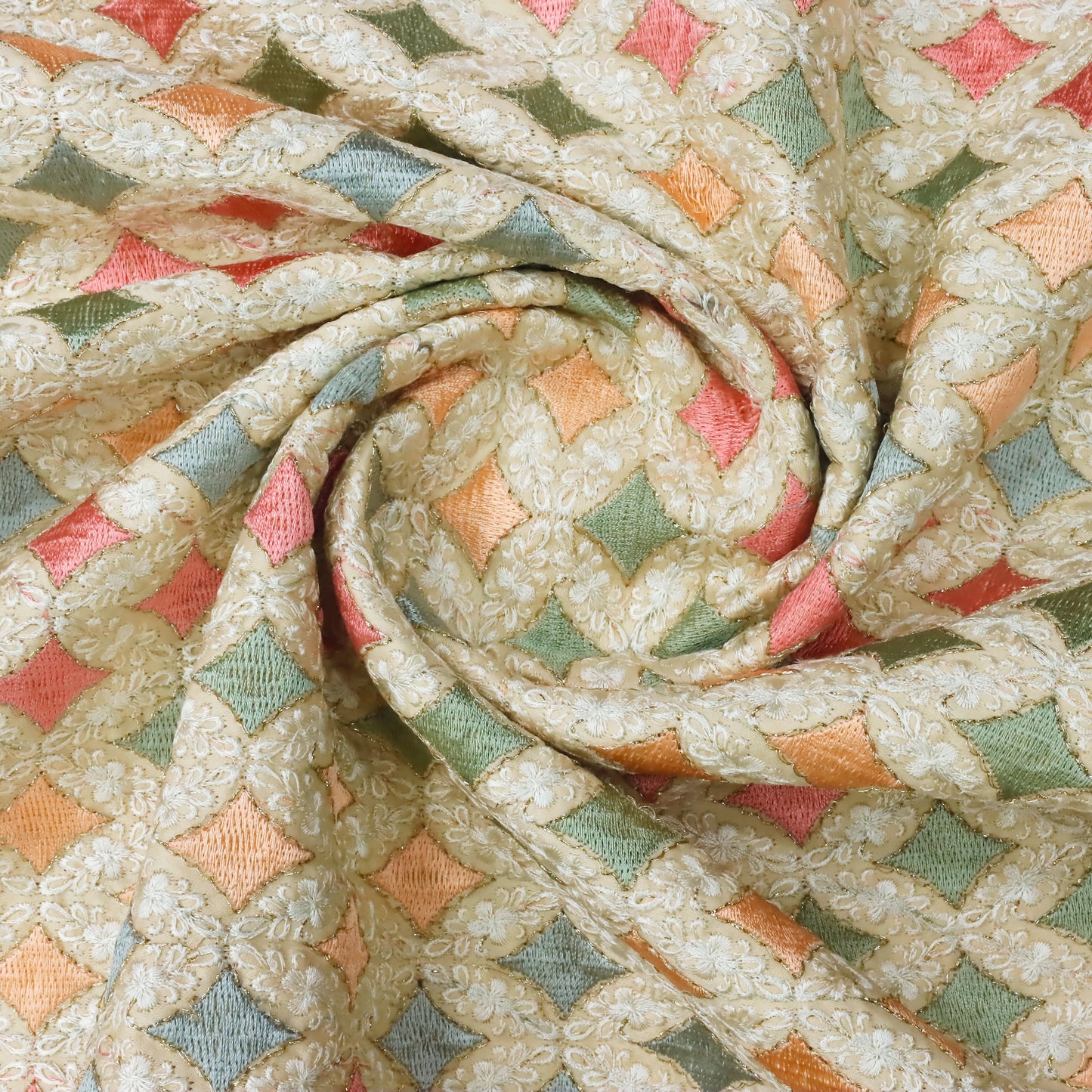 Geometric Multicolor Embroidery - 20 Meters