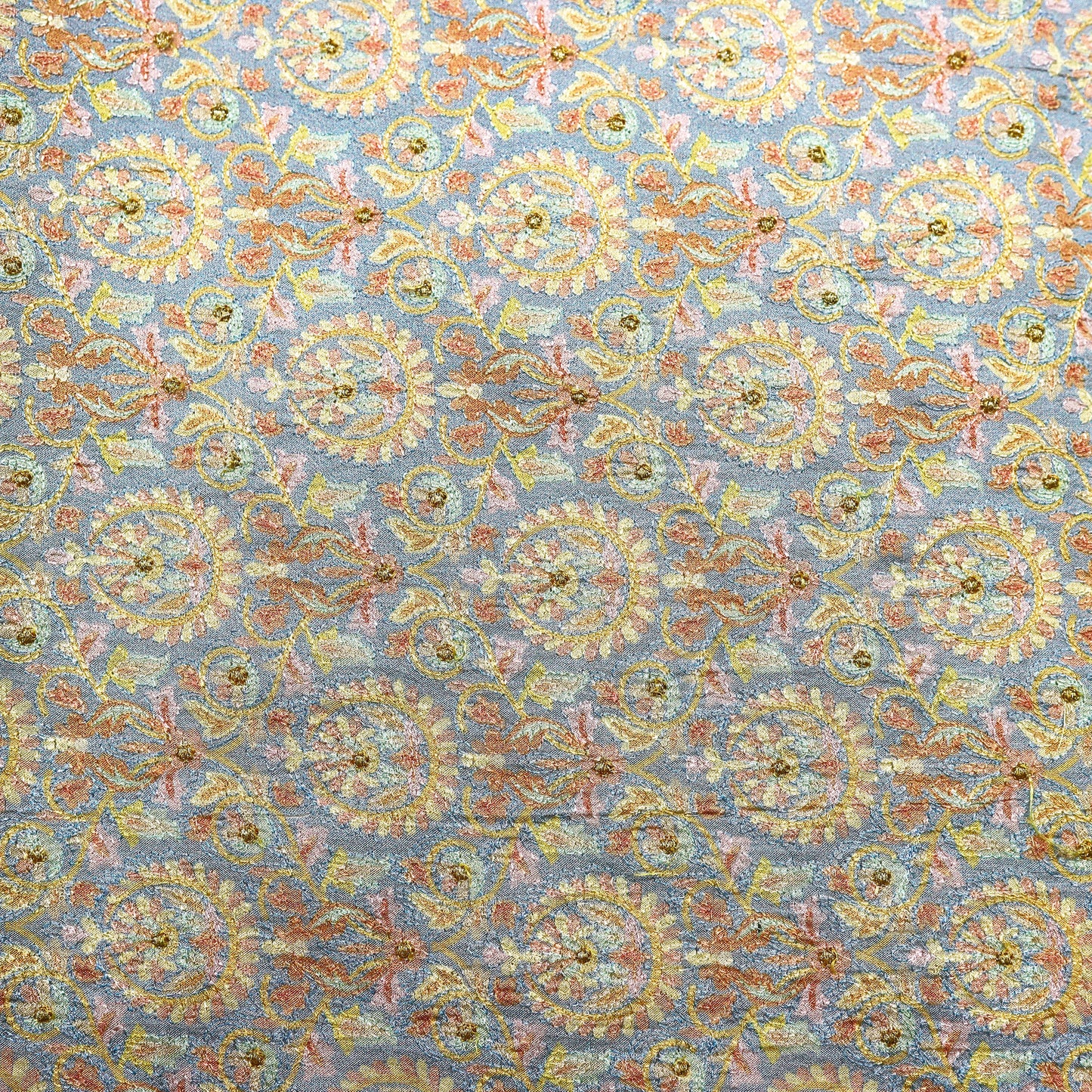 Detailed Floral Print + Embroidery Fabric – 44" x 10y Rolls | 2 Colors