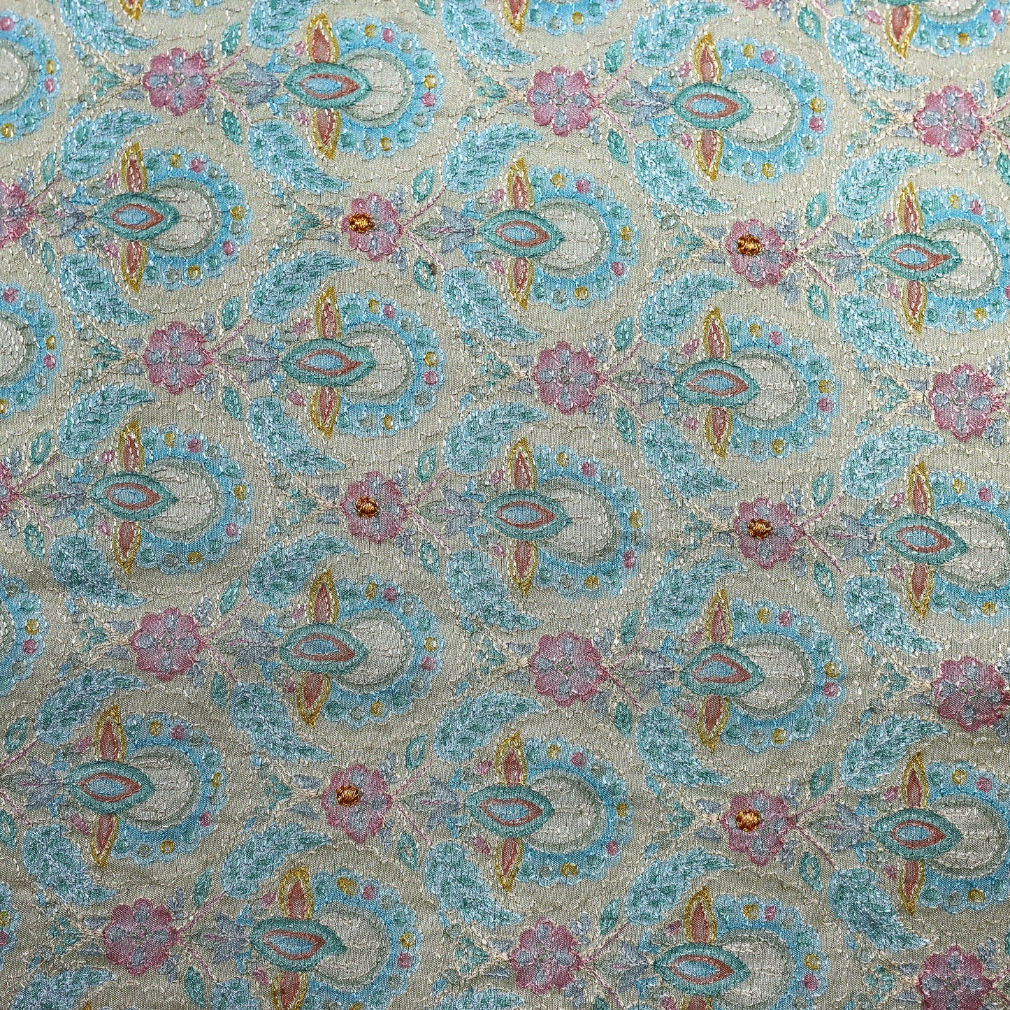 Detailed Floral Print + Embroidery Fabric – 44" x 10y Rolls | 2 Colors
