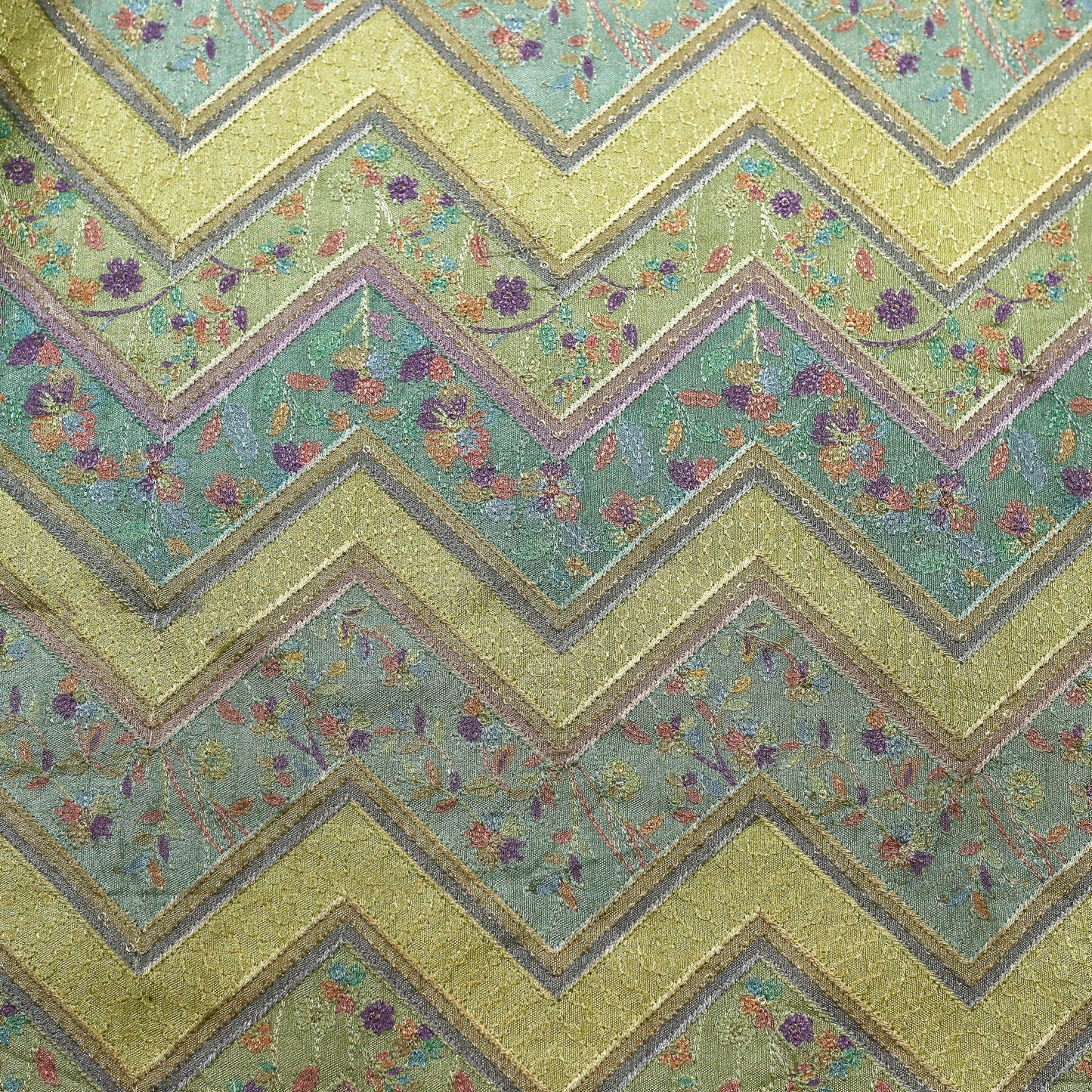 Print + Embroidery Chevron Fabric – 44" x 10y Rolls