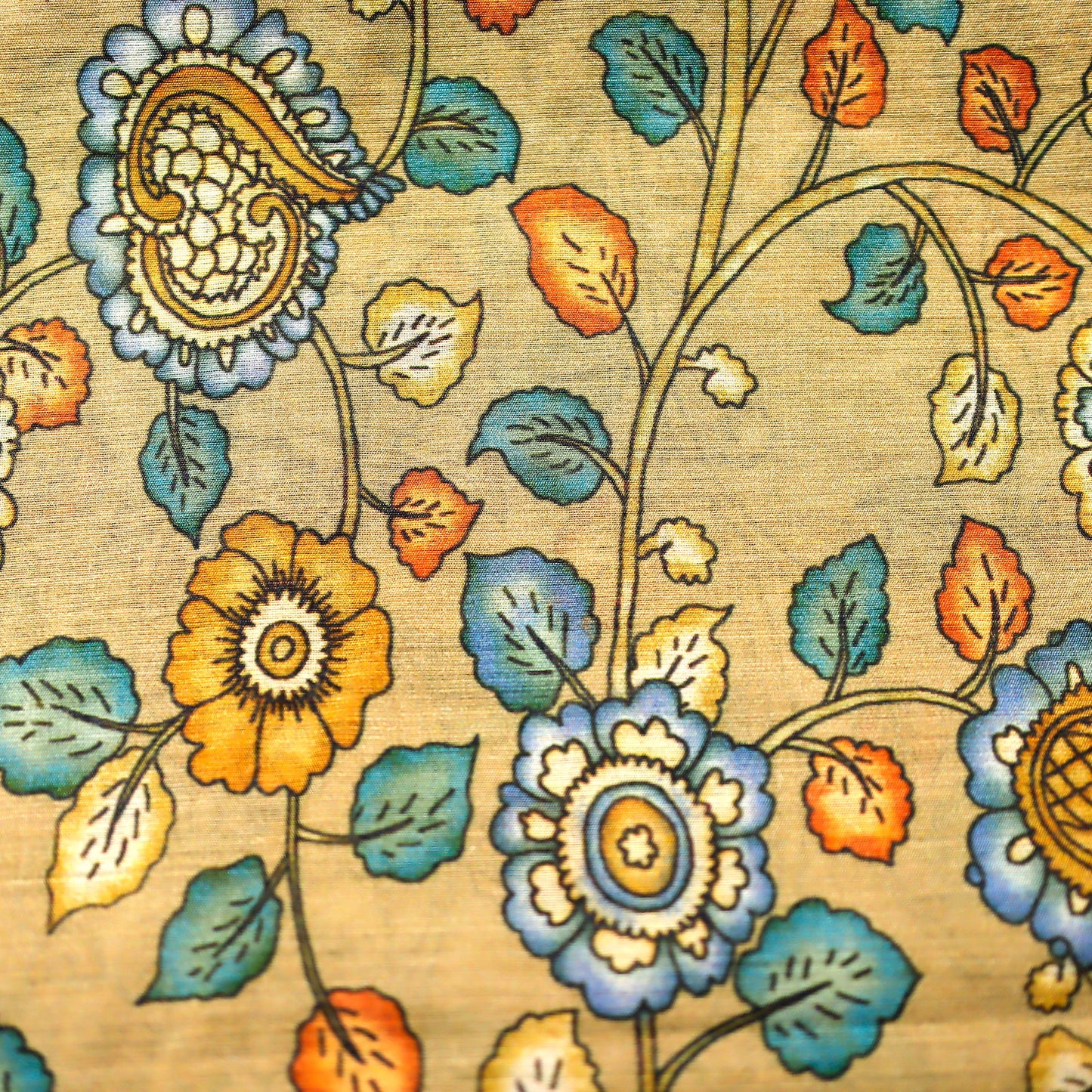 Magnificent Floral Print on 100% Silk Tussah