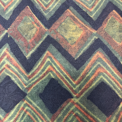 Vegan Pashmina Silk Feel Fabric with Handblocked Prints | Natural Fruit-Dyed Handblock Fabric for Sewing, Crafts & DIY - Chevron