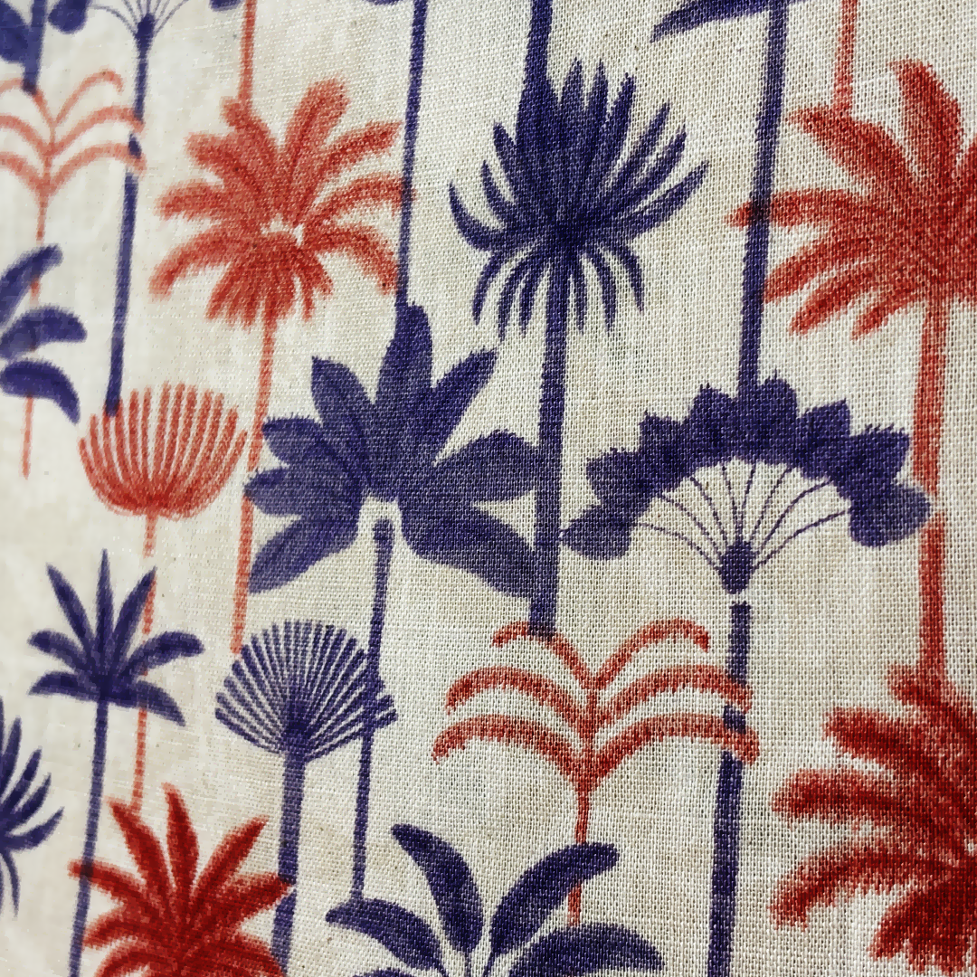 Beach Tree Cotton Print Fabric By The Yard - 2 Colors