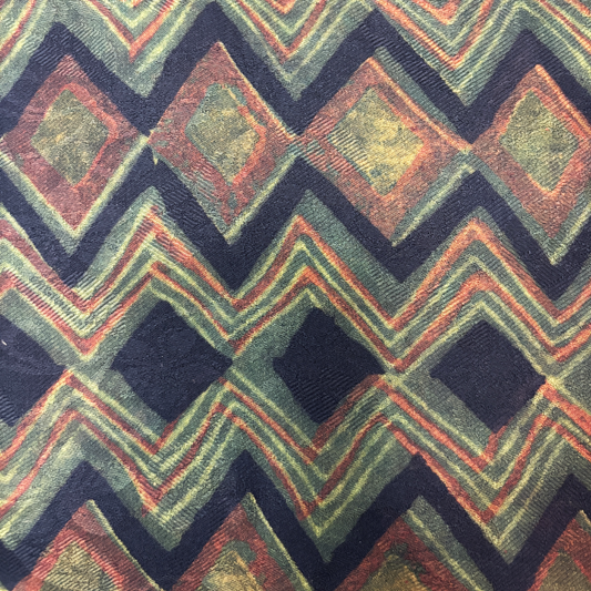 Vegan Pashmina Silk Feel Fabric with Handblocked Prints | Natural Fruit-Dyed Handblock Fabric for Sewing, Crafts & DIY - Chevron