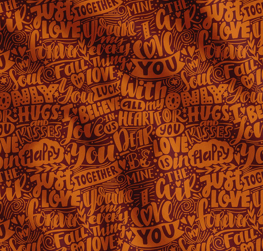 Soimoi Cotton Red Fabric - By the Yard - - Just Love Forever Text Fabric - Romantic and Timeless Patterns for Apparel and Home Decor Printed Fabric