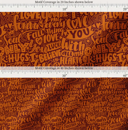 Soimoi Cotton Red Fabric - By the Yard - - Just Love Forever Text Fabric - Romantic and Timeless Patterns for Apparel and Home Decor Printed Fabric