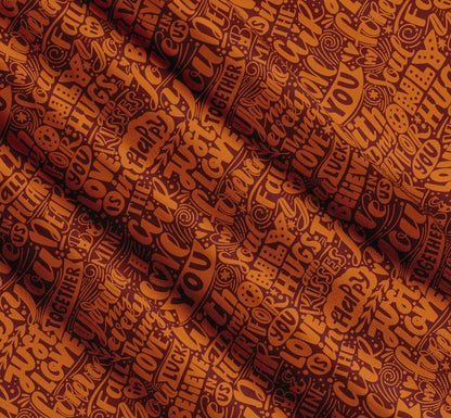 Soimoi Cotton Red Fabric - By the Yard - - Just Love Forever Text Fabric - Romantic and Timeless Patterns for Apparel and Home Decor Printed Fabric