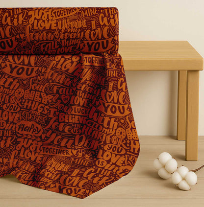 Soimoi Cotton Red Fabric - By the Yard - - Just Love Forever Text Fabric - Romantic and Timeless Patterns for Apparel and Home Decor Printed Fabric