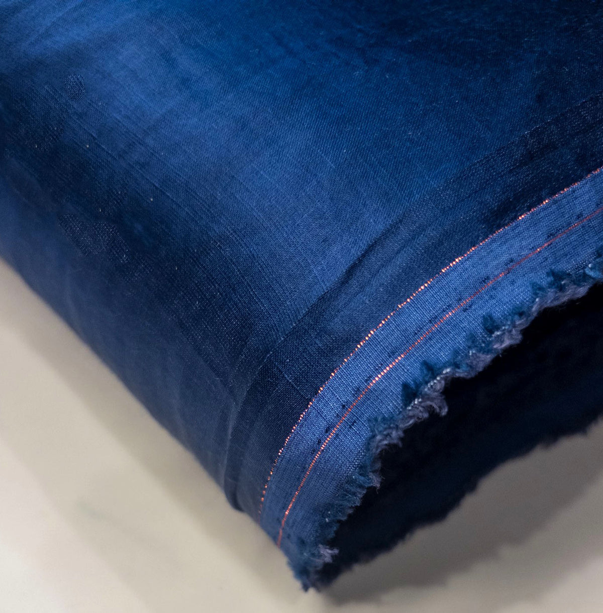 Ontario Blend Fabric – 60 GSM Linen & Cupro Blend | Oxford Blue, 44" Wide