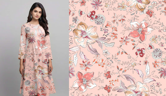 Pink Floral Pattern - 1105