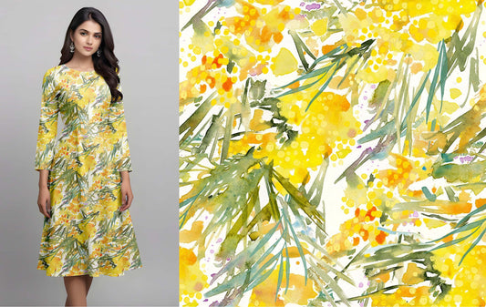 Yellow Floral Pattern - CC - 1107