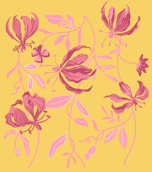 Mustard Yellow Floral Pattern - CC - 1147