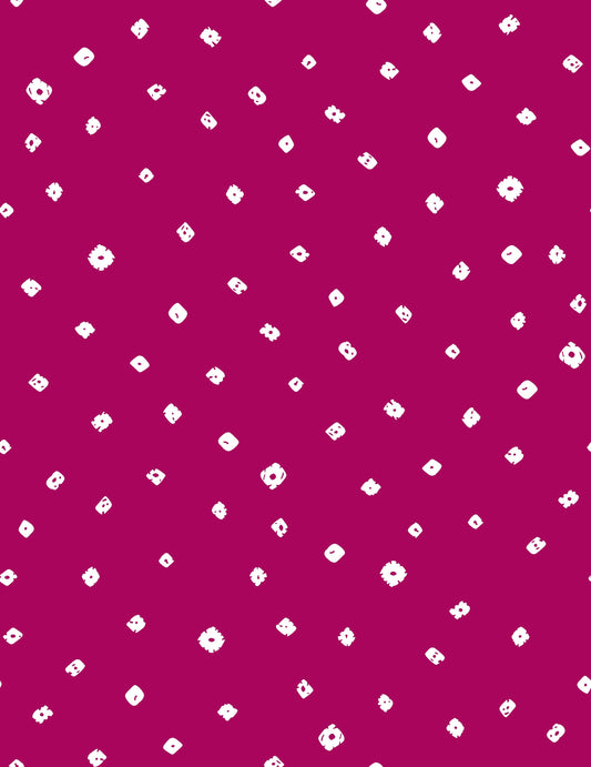 White Irregular Bandhani Dots Pattern - CC - 1162