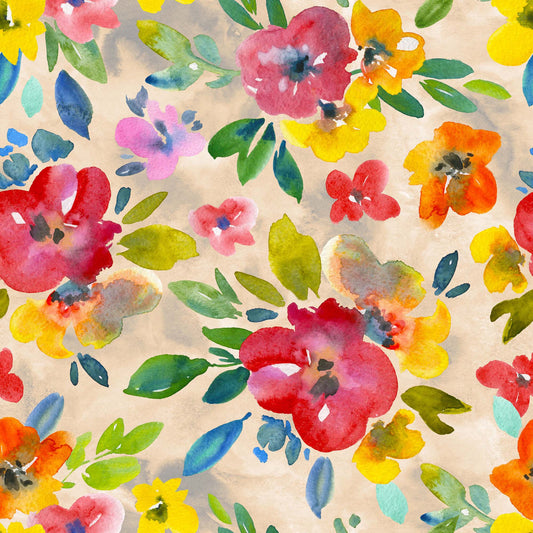 Watercolor Style Floral Pattern - CC - 1175