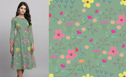 Folk-inspired Floral Pattern - CC - 9734