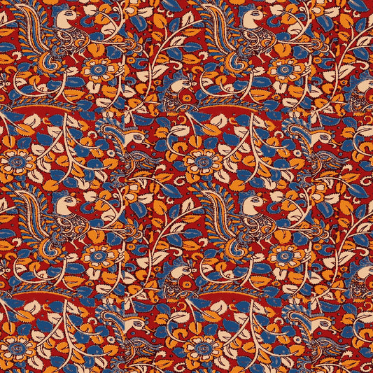 Stylized Blue Bird Floral Pattern - CC - 9777