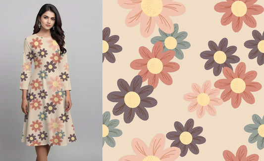 Retro Daisy Pattern - CC - 9779