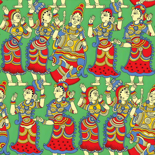 Kalamkari Dance Pattern - CC - 9789