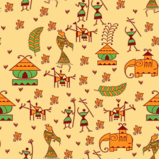 Warli Folk Art Pattern - CC - 9789