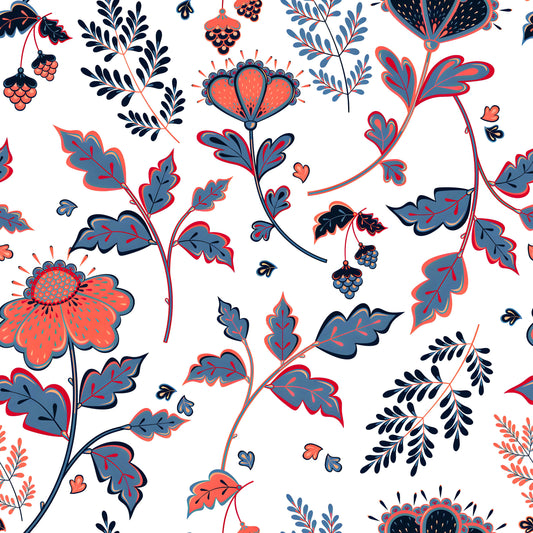 Whimsical Folk Art Floral Pattern - CC - 9896