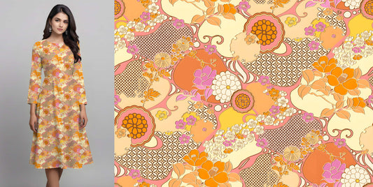 Retro Psychedelic Floral Pattern - CC - 9994