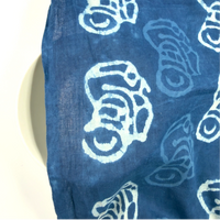 Indigo Dyed Handblock Cotton Print - Camera Print