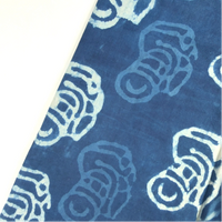 Indigo Dyed Handblock Cotton Print - Camera Print