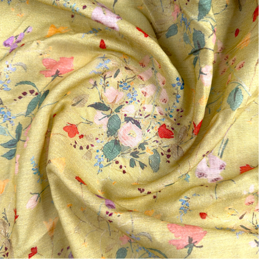 Floral Print in Pistachio | 100% Cotton Voile Fabric