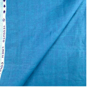 100% Linen Fabric By The Yard | Denim Blue Shade