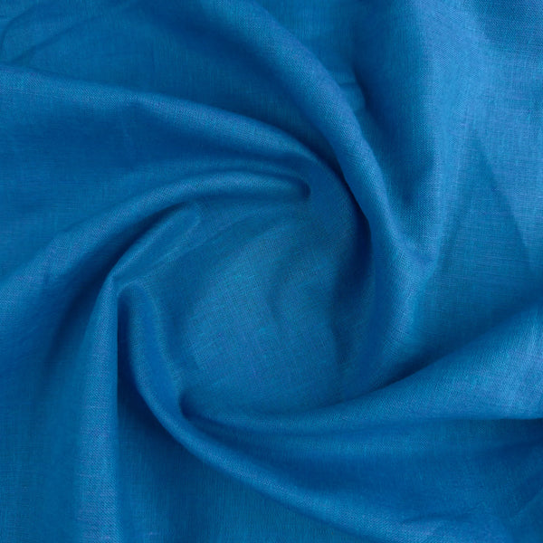 100% Linen Fabric By The Yard | Denim Blue Shade