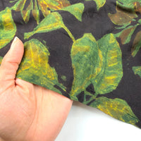 Pashmina Silk Feel Fabric with Handblocked Prints | Natural Fruit-Dyed Handblock Fabric for Sewing, Crafts & DIY - Autumn Leaves