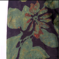 Pashmina Silk Feel Fabric with Handblocked Prints | Natural Fruit-Dyed Handblock Fabric for Sewing, Crafts & DIY - Autumn Leaves