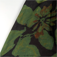 Pashmina Silk Feel Fabric with Handblocked Prints | Natural Fruit-Dyed Handblock Fabric for Sewing, Crafts & DIY - Autumn Leaves