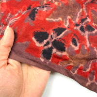 Pashmina Silk Feel Fabric with Handblocked Prints | Natural Fruit-Dyed Handblock Fabric for Sewing, Crafts & DIY - Black Leaves
