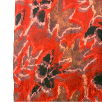 Pashmina Silk Feel Fabric with Handblocked Prints | Natural Fruit-Dyed Handblock Fabric for Sewing, Crafts & DIY - Black Leaves