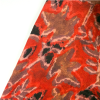 Pashmina Silk Feel Fabric with Handblocked Prints | Natural Fruit-Dyed Handblock Fabric for Sewing, Crafts & DIY - Black Leaves