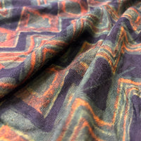 Pashmina Silk Feel Fabric with Handblocked Prints | Natural Fruit-Dyed Handblock Fabric for Sewing, Crafts & DIY - Chevron